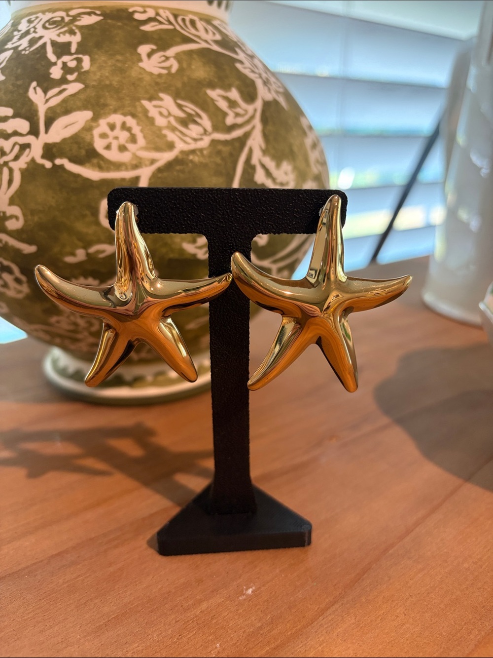 Gold Starfish Statement Earrings